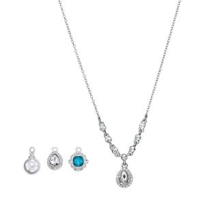 NWT, 3pc chic silver-tone Interchangeable Necklace Set, Avon.